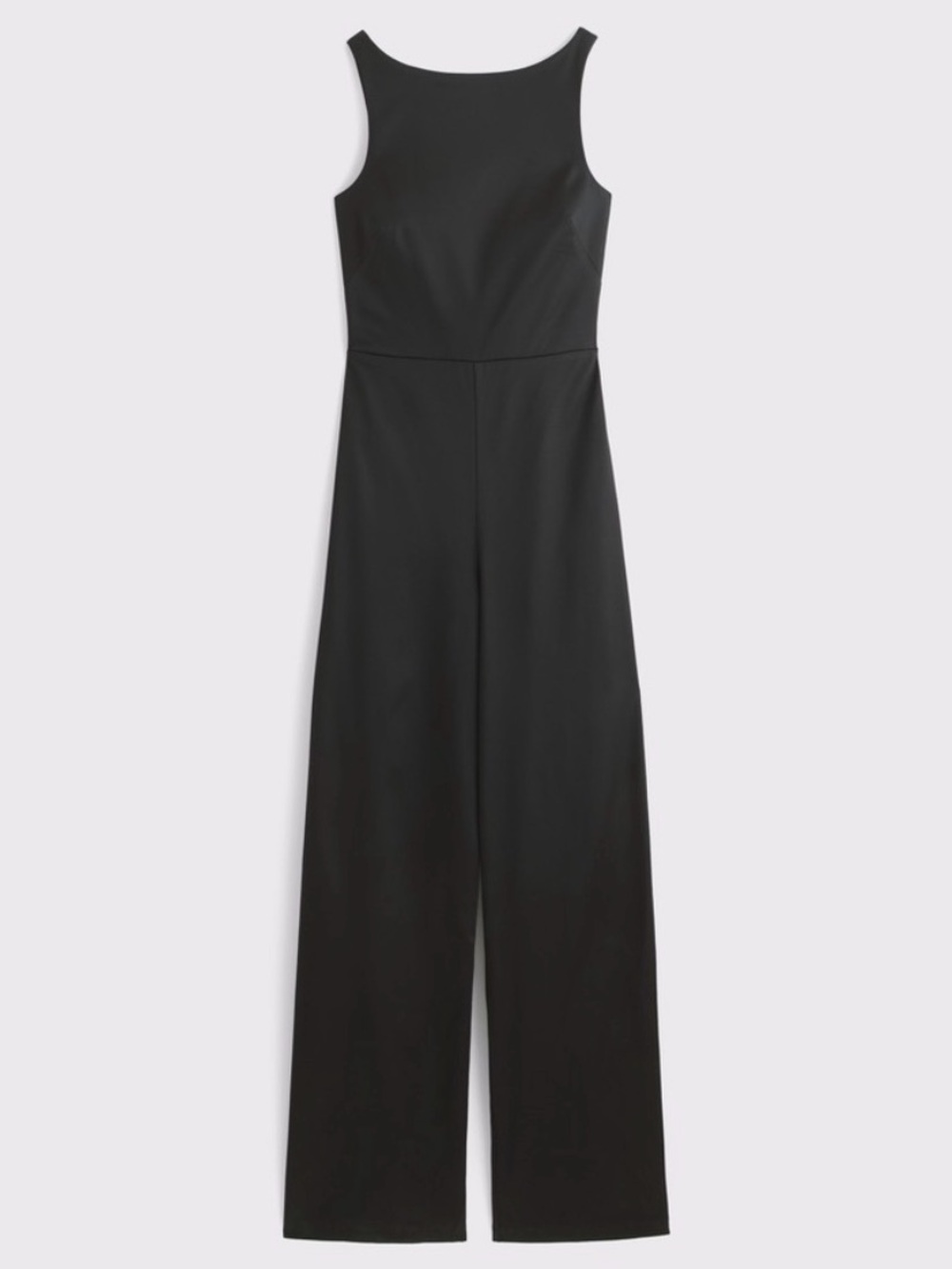 Abercrombie & Fitch Black Slash Clasp Back Wide-Leg Jumpsuit